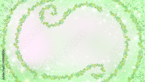 緑の植物　背景　壁紙　イラスト