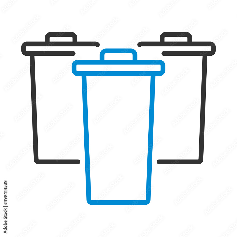 Garbage Containers With Separated Trash Icon Garbage Containers With Separated Trash Icon