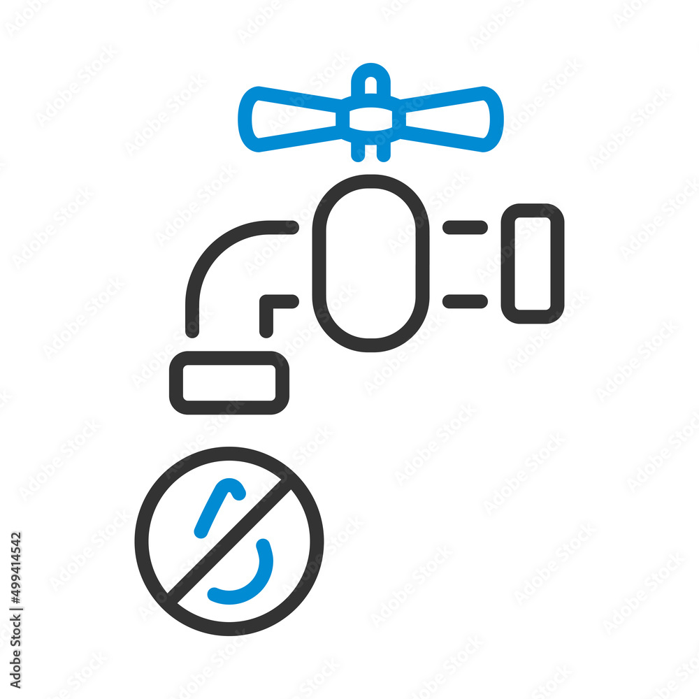 Water Faucet With Dropping Water Icon Water Faucet With Dropping Water Icon