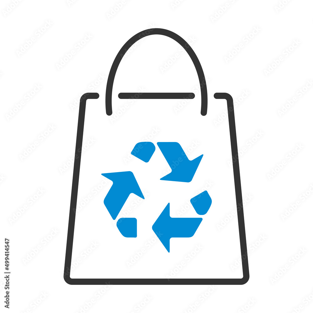 Shopping Bag With Recycle Sign Icon Shopping Bag With Recycle Sign Icon
