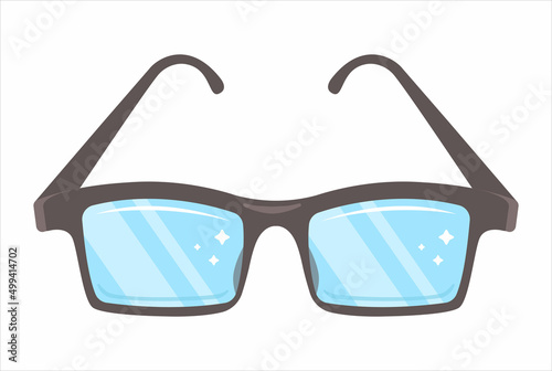medical black reading glasses. accessory for visually impaired people. flat vector illustration.