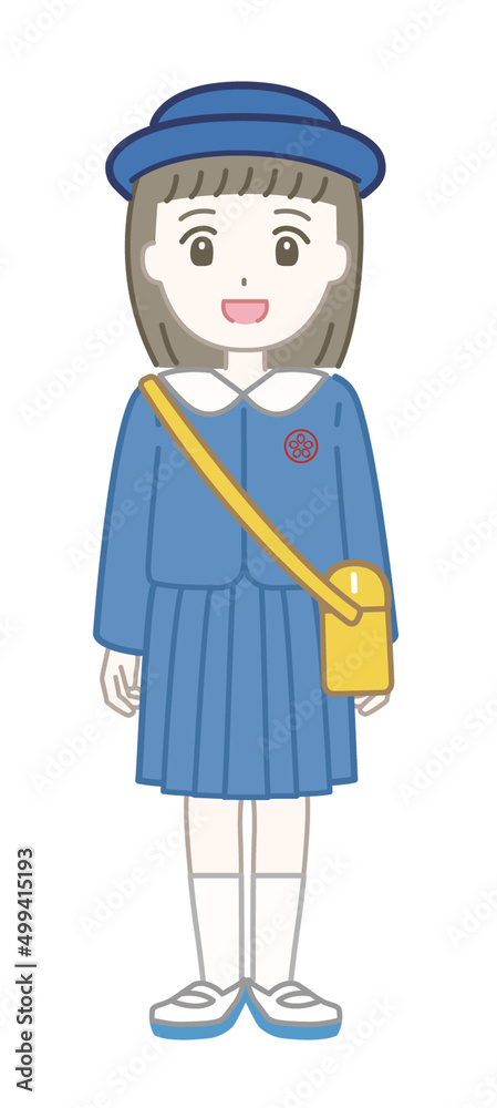 制服を着た女の子の幼稚園児