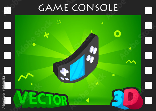 Game console isometric design icon. Vector web illustration. 3d colorful concept