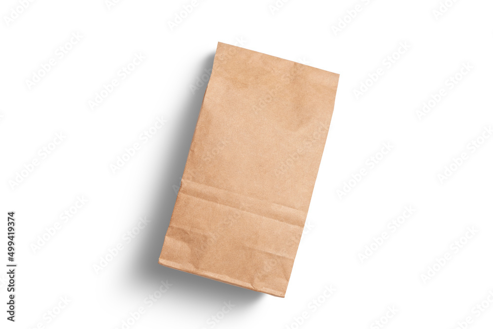 Blank craft paper bag template for mock up and presentation design. 3d render illustration. Blank craft paper bag template for mock up and presentation design. 3d render illustration.