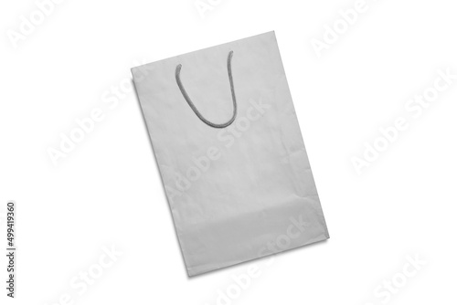 Blank paper bag template for mock up and presentation design. 3d render illustration.