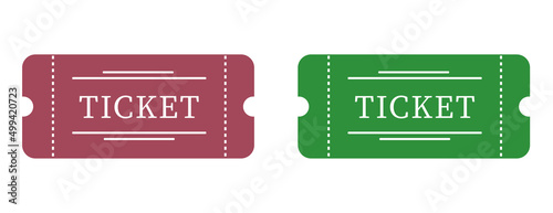 Ticket vector icon with color fill