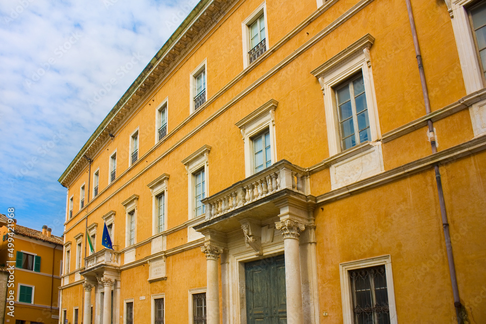 G. Rossini Music Conservatory at Piazza Olivieri in Pesaro, Italy