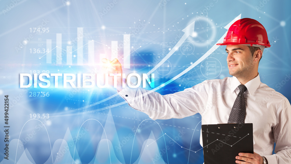Young Businessman with helmet concept Young Businessman with helmet concept