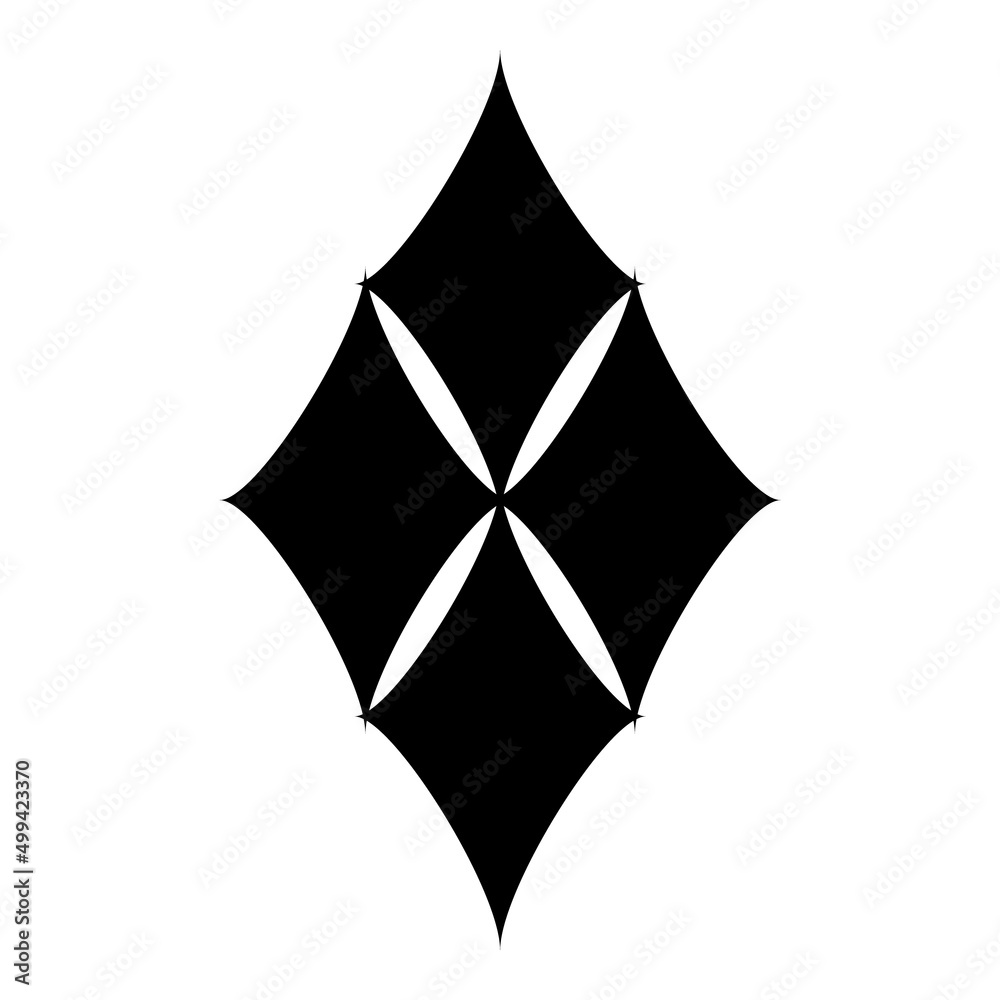 Fototapeta premium Stained Glass Rhombic Flat Icon Isolated On White Background