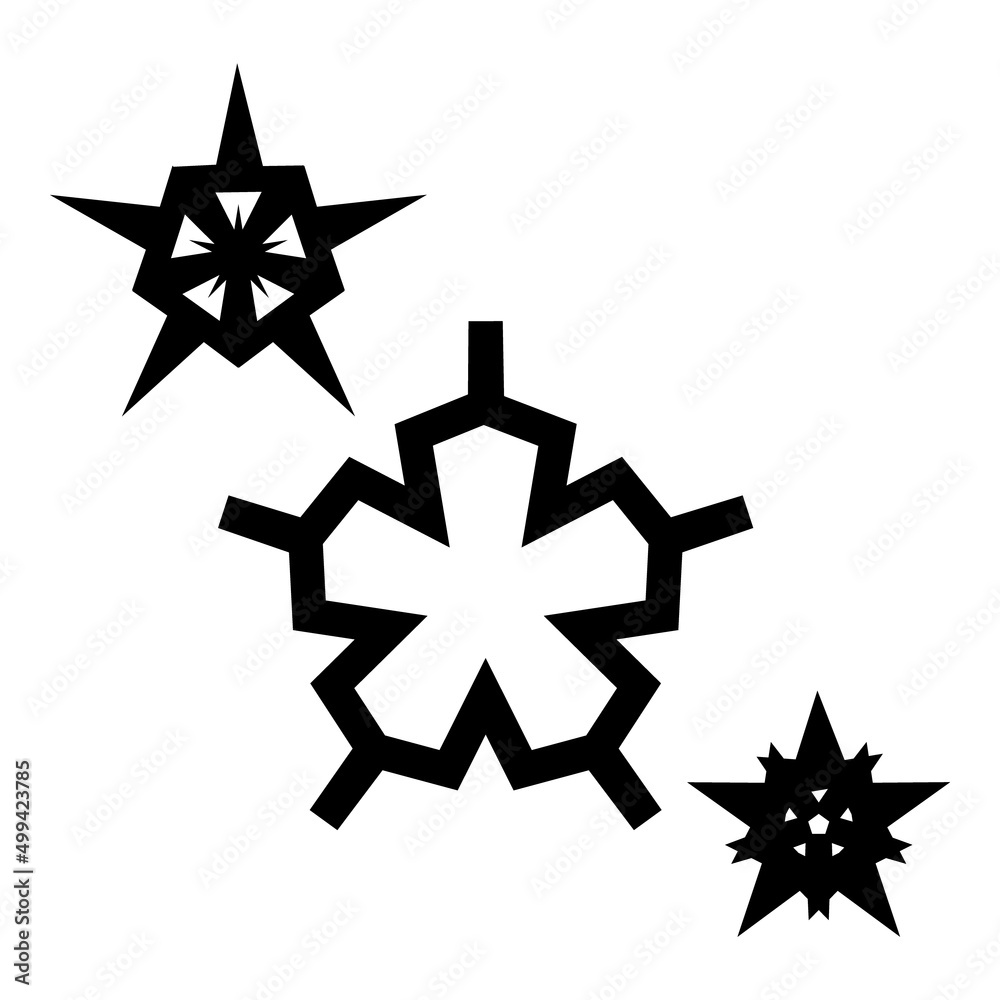 Obraz premium Sharp Star Flat Icon Isolated On White Background