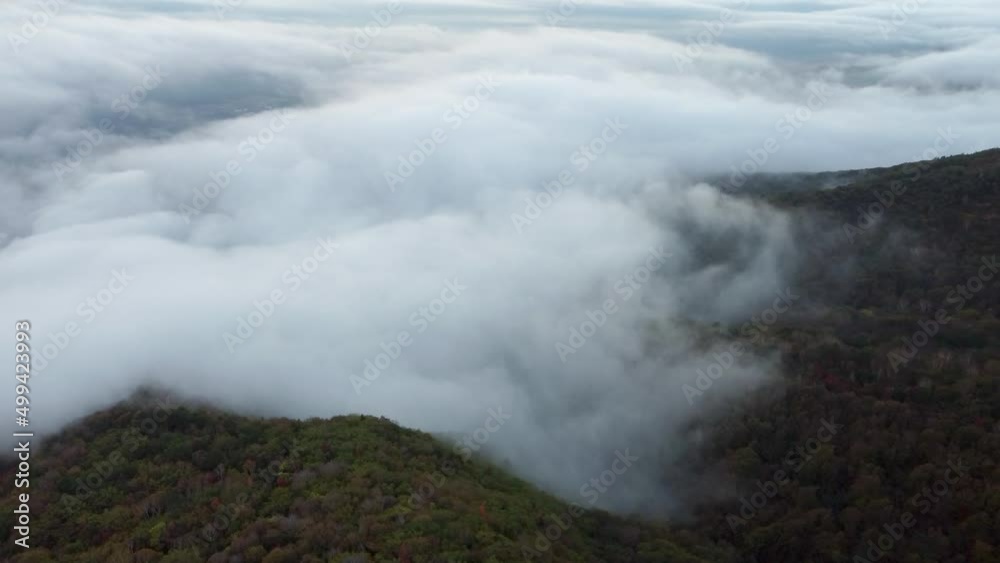 Mountain view from over the clouds