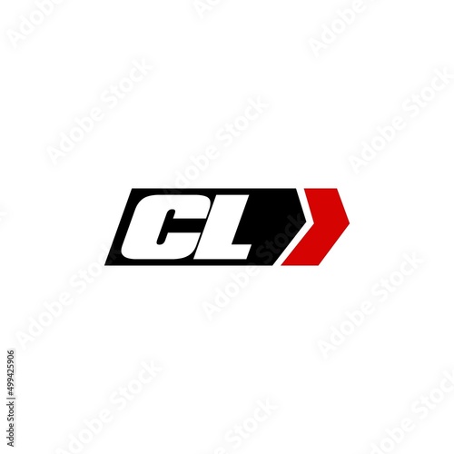 Initial letter CL logo with right arrow logo design