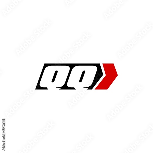 Initial letter QQ logo with right arrow logo design