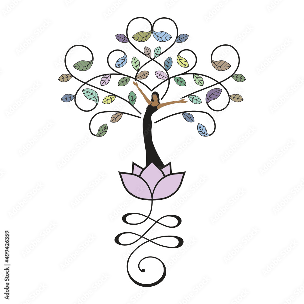 lady tree, woman with leaves branches, vector lady tree, woman with leaves branches, vector