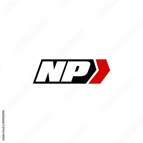 Initial letter NP logo with right arrow logo design