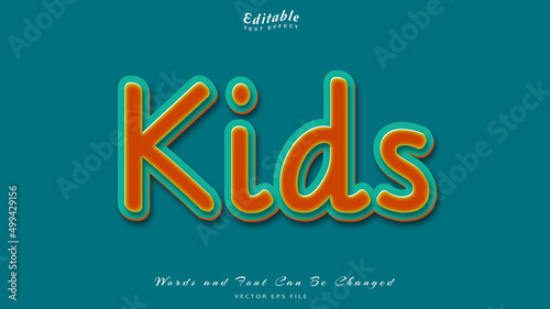 kids editable text effect, free font