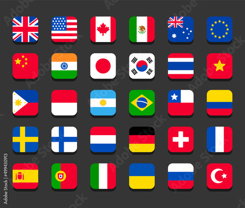 30 Country flag icons