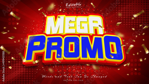 mega promo 3d style editable text effect
