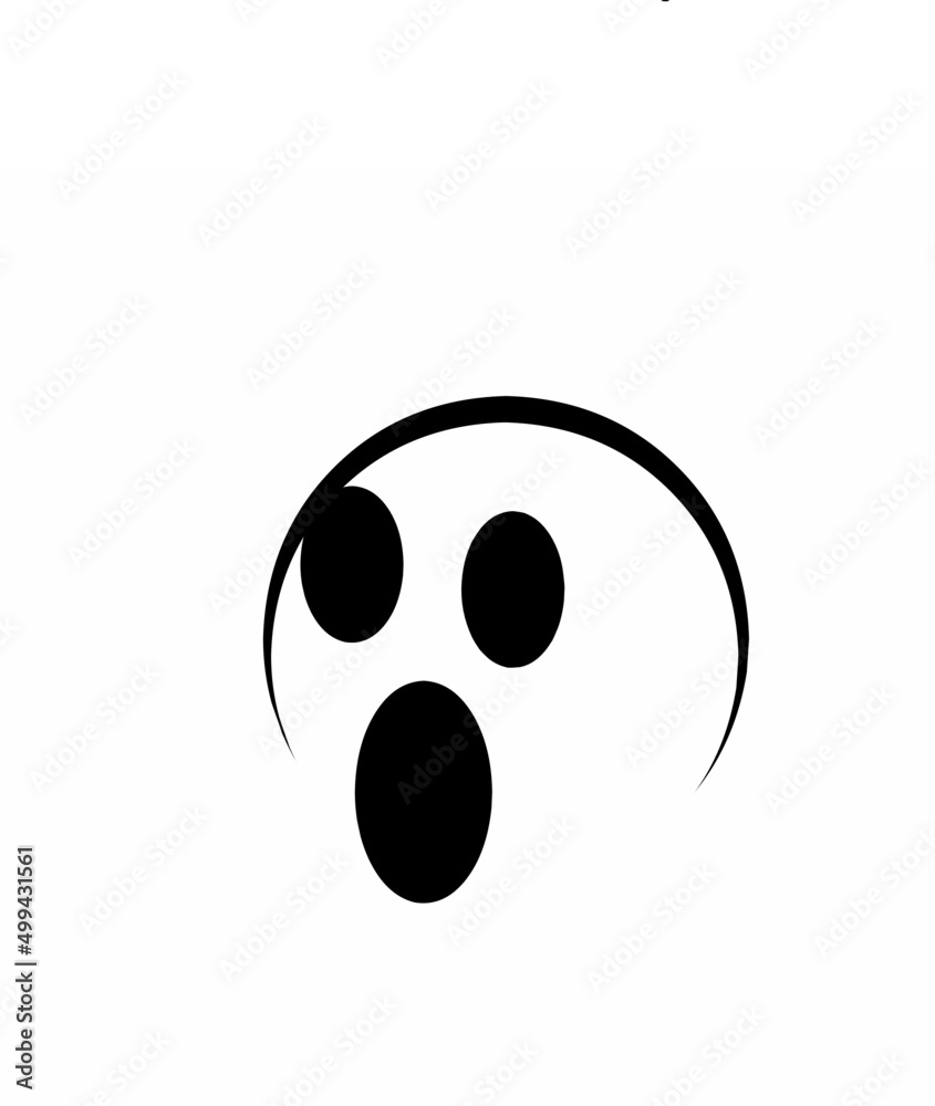 Vector illustration of reaction graphic imoji icon symbol, serious surprised face Vector illustration of reaction graphic imoji icon symbol, serious surprised face