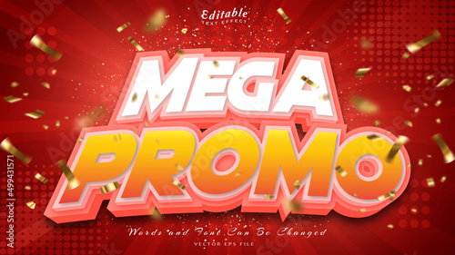 mega promo 3d style editable text effect