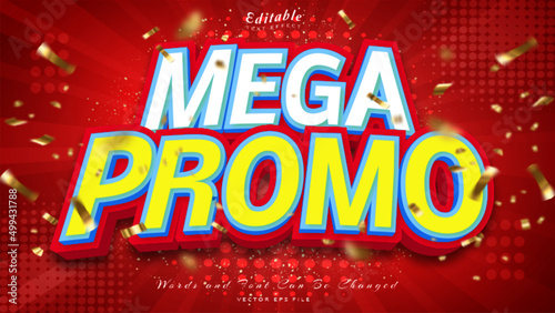 mega promo 3d style editable text effect