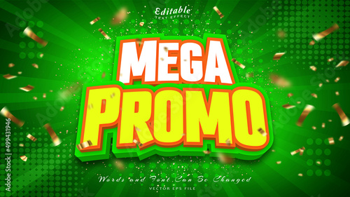 mega promo 3d style editable text effect