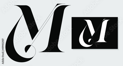monogram letter M logo branding vector initial