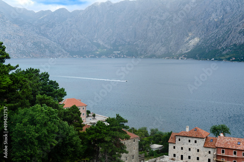 Aerial view to the part of Kotor Bay