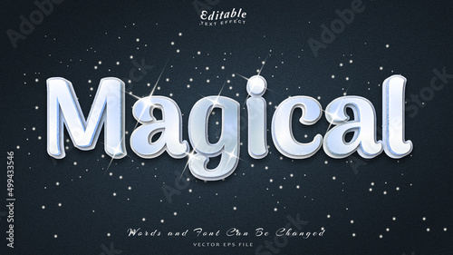 magical editable text effect with blue luxury background