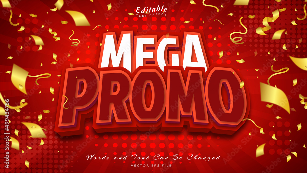 mega promo 3d style editable text effect