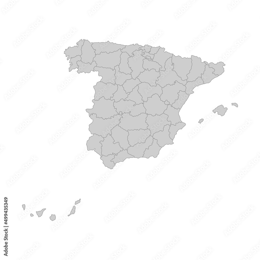 Obraz premium Outline political map of the Spain. High detailed vector illustration.