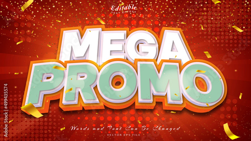 mega promo 3d style editable text effect