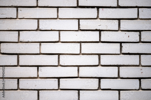 Empty, old white brick wall background with copy space.