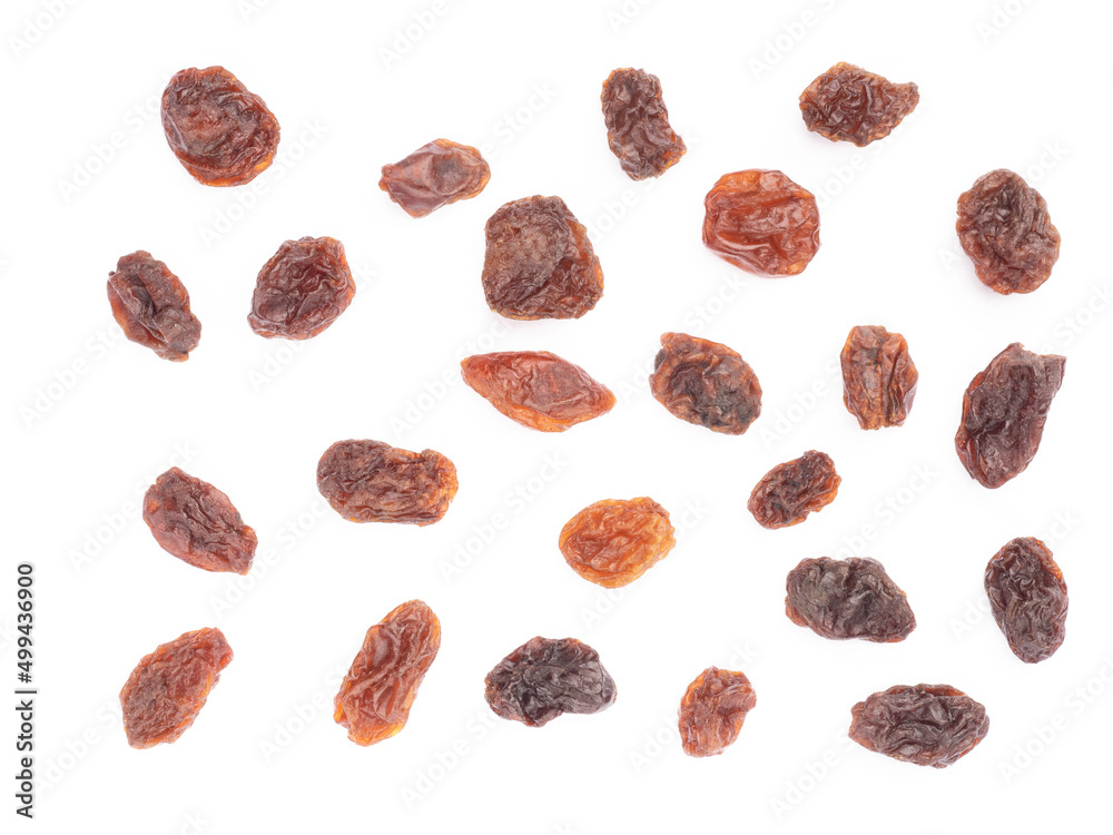 Bunch of Raisin isolated on white background. Macro. Vegetarian concept Bunch of Raisin isolated on white background. Macro. Vegetarian concept