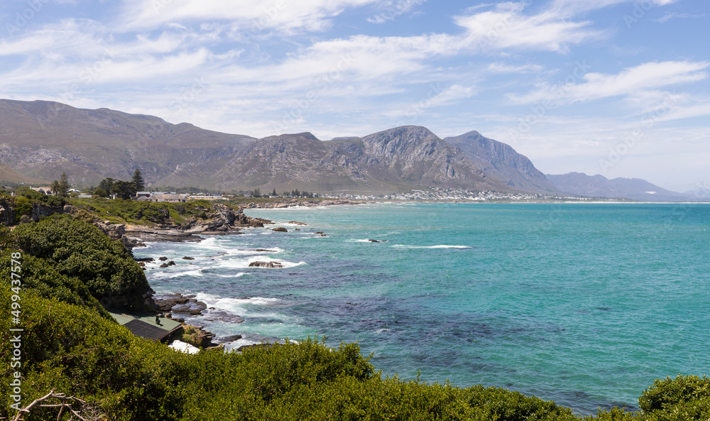 South Africa, Hermanus, Scenic view of sea coast and mountains South Africa, Hermanus, Scenic view of sea coast and mountains