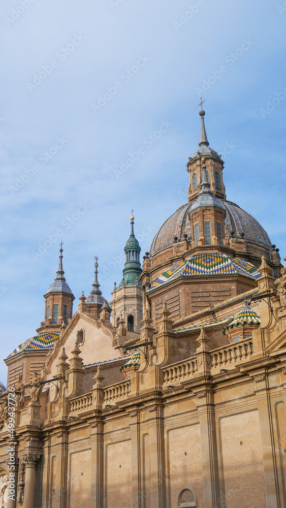 Cathedral in Zaragoza on a sunny winter afternoon