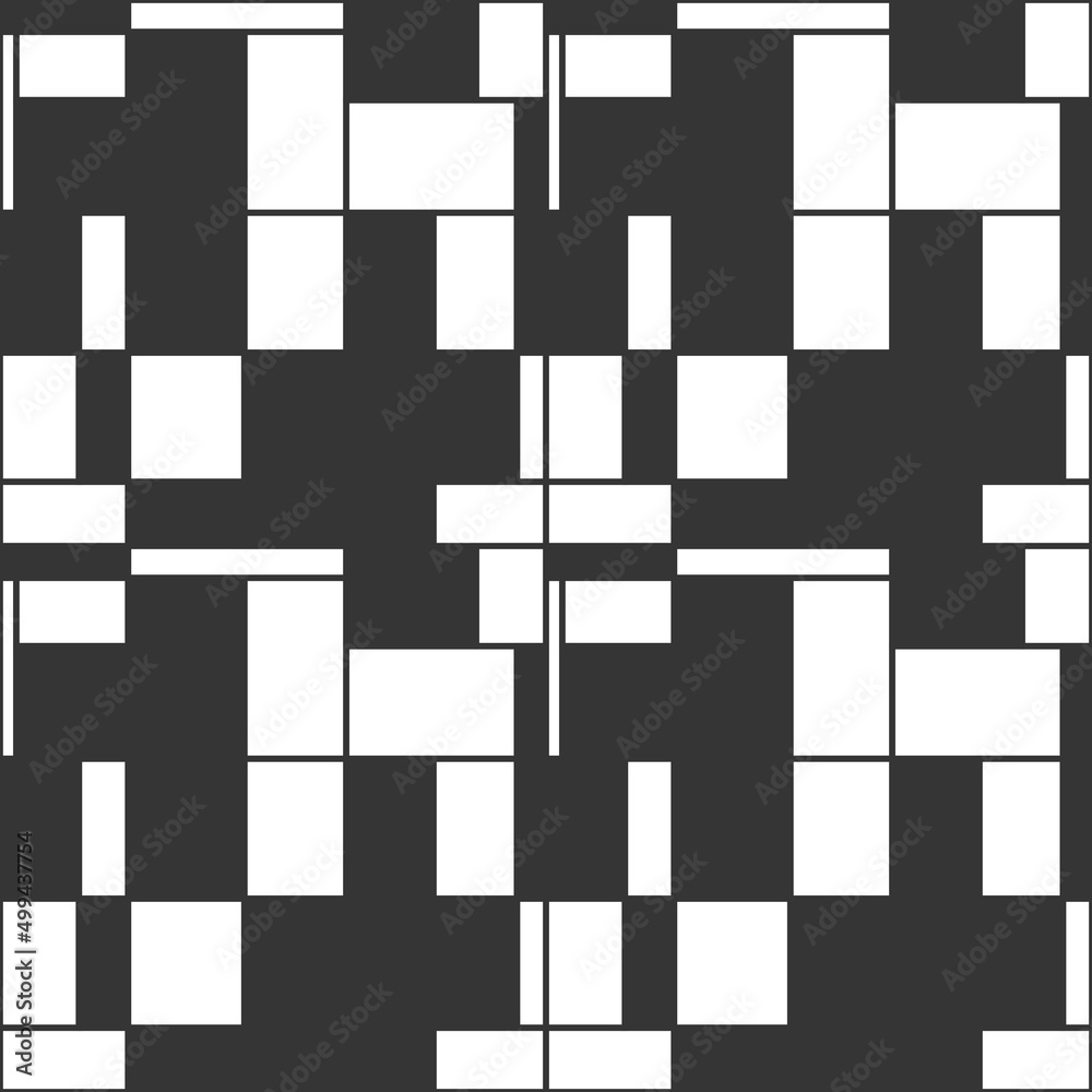 Black and white rectangles. Identical repeating rectangles create a pattern. Abstract and simple geometry shapes, simple ornament. Black and white rectangles. Identical repeating rectangles create a pattern. Abstract and simple geometry shapes, simple ornament.