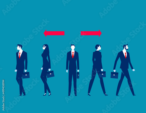 Choose left or right. Business direction concept