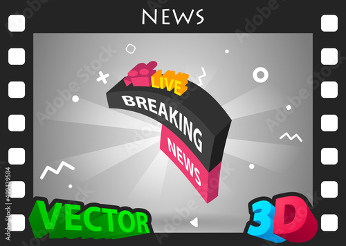 Wallpaper Mural News isometric design icon. Vector web illustration. 3d colorful concept Torontodigital.ca