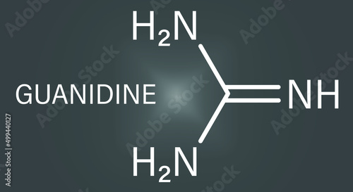 Guanidine molecule. Skeletal chemical formula.