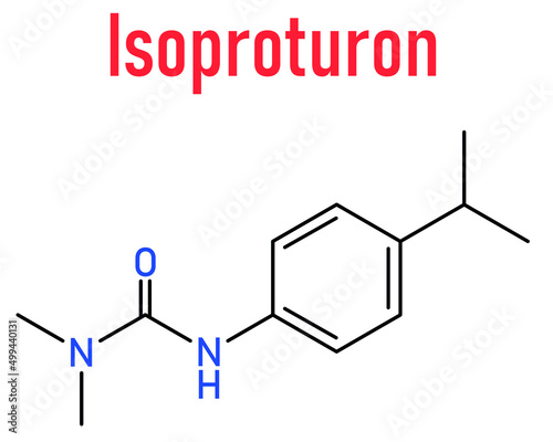 Isoproturon herbicide molecule. Skeletal chemical formula.