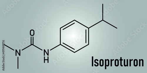 Isoproturon herbicide molecule. Skeletal chemical formula.