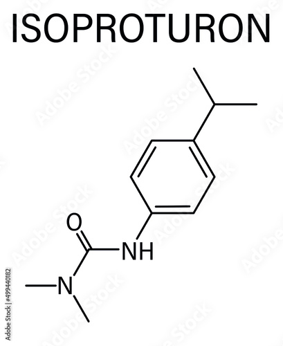 Isoproturon herbicide molecule. Skeletal chemical formula.