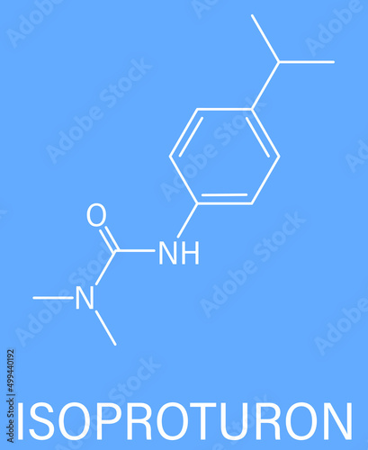 Isoproturon herbicide molecule. Skeletal chemical formula.