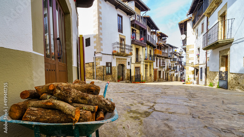Pile of logs for fireplace in the mountain village of Candelario Salamanca. photo