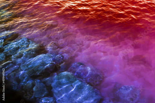 blue and red sea
