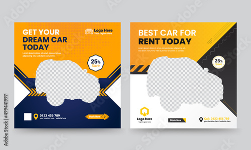 Car Wash Flyer or Car Rent Business Flyer, poster, Cover, Brochure Template For Social media post Web Template, Cleaning Service Banner.