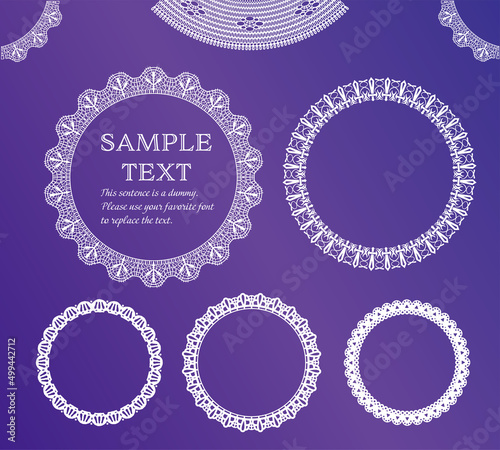アンティーク調レースの飾り枠イラスト素材
