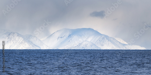 Arctic landscapes on the shores of the Barents Sea near Hammerfest, the northernmost town in the world, Troms og Finnmark, Norway. photo