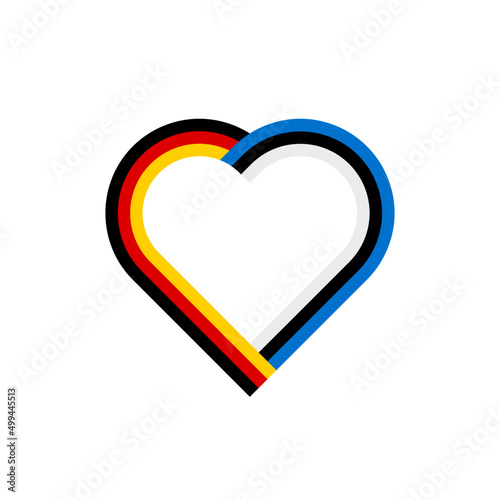 unity concept. heart ribbon icon of germany and estonia flags. vector illustration isolated on white background